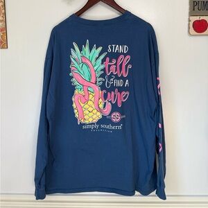 Simply Southern Breast Cancer Awareness Long Sleeve Cotton T Shirt XXL